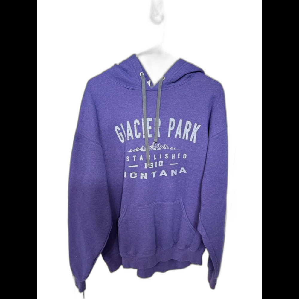 Glacier Park Montana Purple Hooded Sweatshirt XL